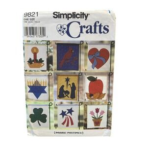 Simplicity 9821 Crafts Applique Outdoor Lawn Flags ONE SIZE 1990s Seasonal